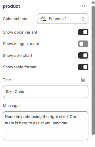 Product Page Settings